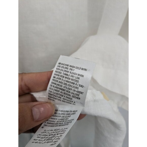 Club Room Luxury Button-Up Shirt Men size XXL 100% linen Casual Neutral Coastal - Picture 8 of 9